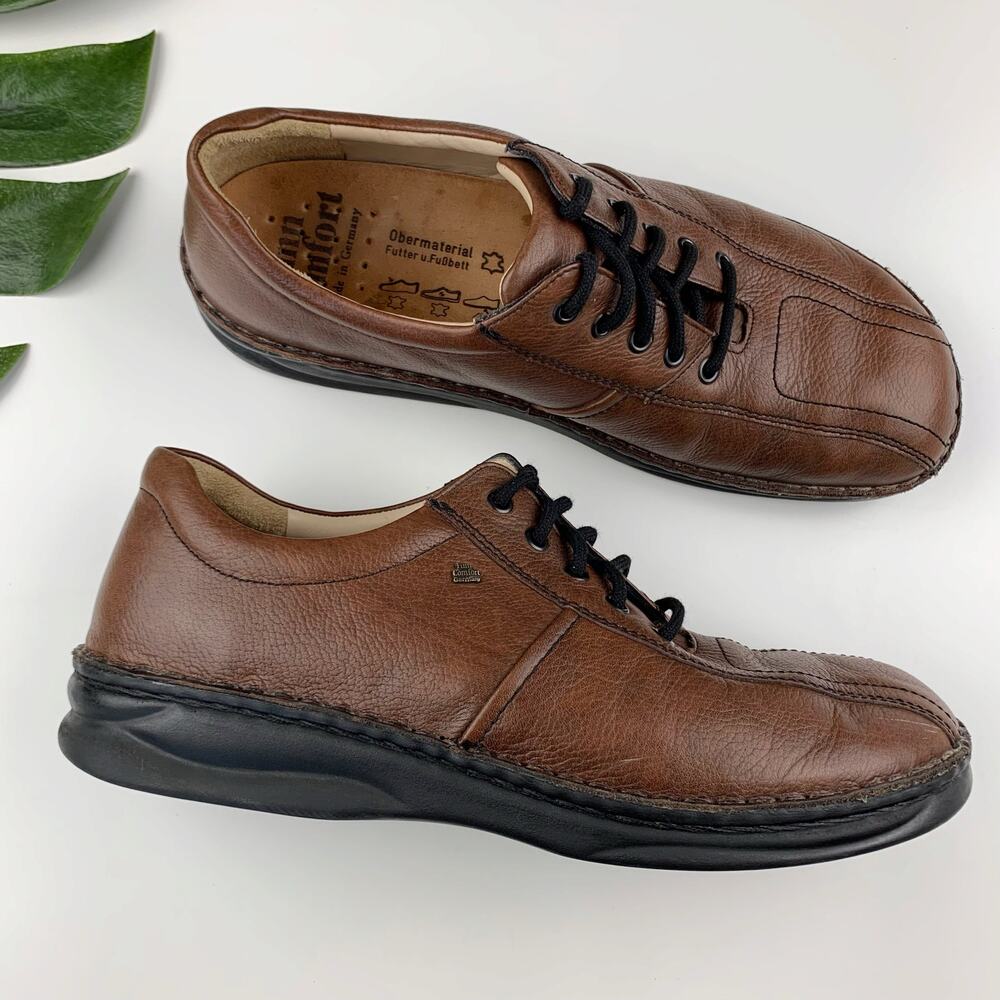 Finn Comfort Brown Leather Oxfords